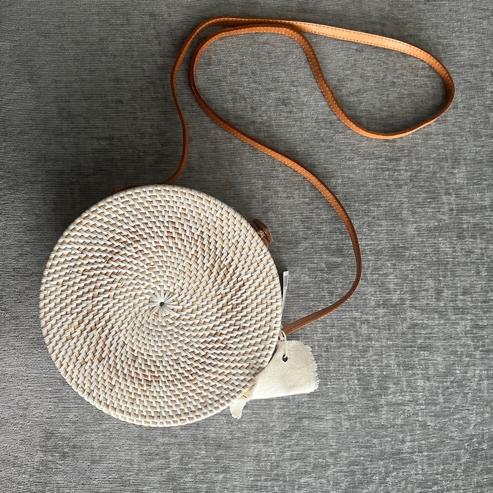 Urban Outfitters Round Woven Cream Bag